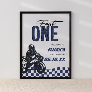 Poster Fast One Boys 1st Dirt Bike Anniversaire