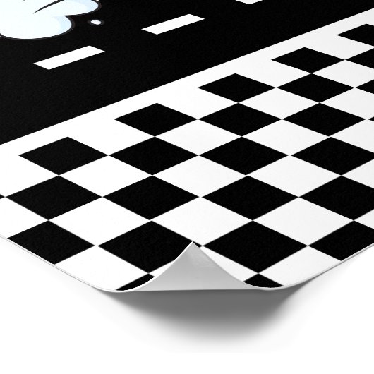 Poster Fast one rouge rétro course voiture garçon fosse d (Coin)