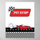 Poster Fast one rouge rétro course voiture garçon fosse d (Devant)