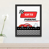 Poster Fast one rouge voiture garçon anniversaire