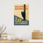Poster Fat Cat Welcome Bathroom Cc (Cuisine)