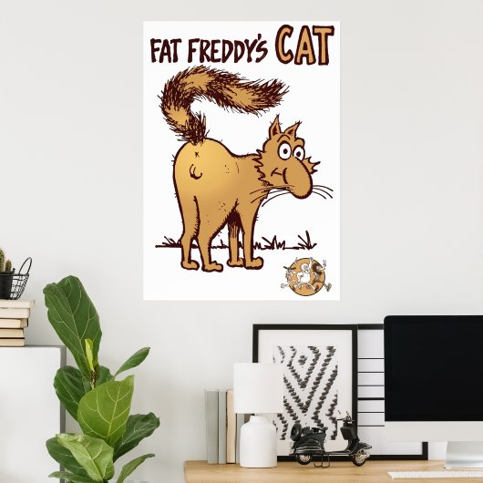 Poster Fat Freddys Chat Fabrique Furry Freak Frères Shir (Bureau à domicile)