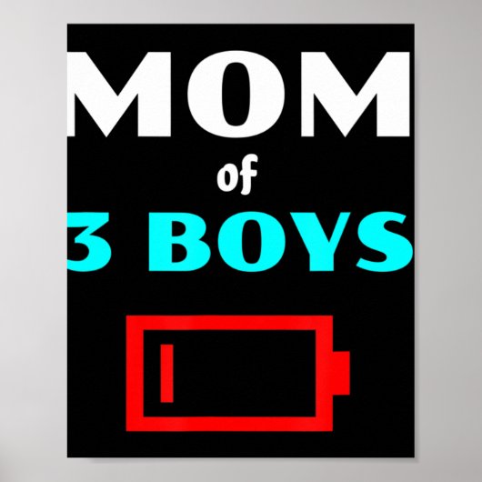 Poster Fatigué Maman De 3 Garçons Mère Avec Trois Fils Ba (Devant)