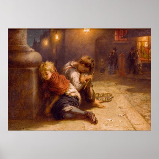 Poster Fatigued Minstrels (1883) ~Augustus Edwin Mulready (Devant)