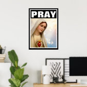 POSTER FATIMA PRAY VIRGIN MARY ROSARY CATHOLIQUE (Bureau à domicile)