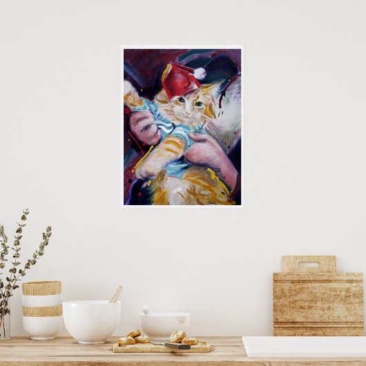 Poster Fatso, Clavier Cat pose pratique (Cuisine)