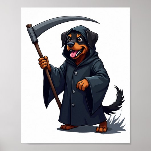 Poster Faucheur Rottweiler Chien (Devant)