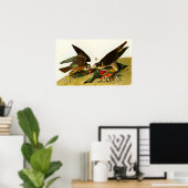 Poster Faucons pèlerins John James Audubon 1838 (Bureau à domicile)