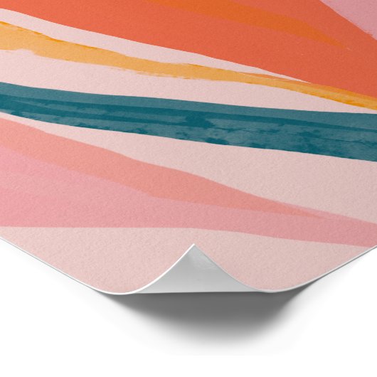 Poster Faune Abstraite 2 - Tangérine et Pêche Tone (Coin)