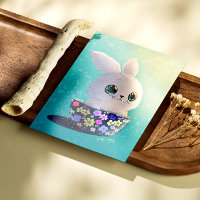 Faune adorable du printemps Gardien : Lapin en fle