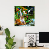 POSTER FAUNE ET FLORE DE LA FORÊT TROPICALE (Bureau à domicile)