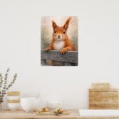 Poster Faune forestière écureuil roux (Cuisine)