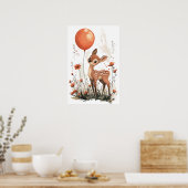 Poster Faune géante tenant un ballon orange à Wildflowe (Cuisine)