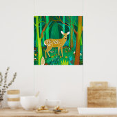 Poster Faune tachetée dans un cadre forestier Imaginaire (Cuisine)