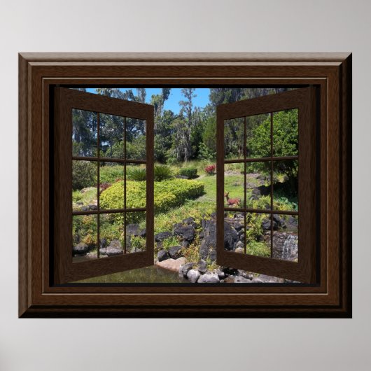 Poster fausse fenêtre paysage pacifique Zen (Devant)