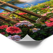 Poster Fausse fenêtre Paysage Vue de fenêtre Illusion Vue (Coin)