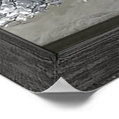 Poster Fausse illusion de fenêtre Fleurs blanches (Coin)