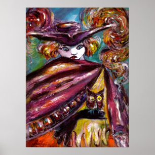 Poster FAUST / Mysterious Mask with Tricorn and Owl