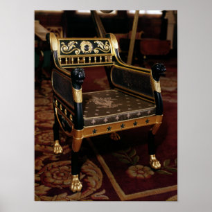 Poster Fauteuil sculpté avec détails dorés