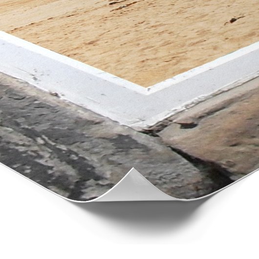 Poster Faux Arché fenêtre avec vue sur la plage de sable (Coin)