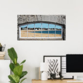 Poster Faux Arché fenêtre avec vue sur la plage de sable (Bureau à domicile)