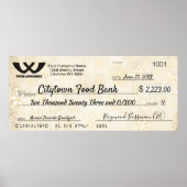 Poster Faux chèque caritatif géant flocon de Noël (Devant)