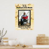 Poster Faux étoiles d'or brillant employé du mois (Cuisine)