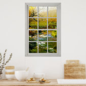 Poster Faux Faux Window Illusion - Chinese Garden View (Cuisine)