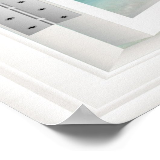 Poster Faux Fenêtre avec Plage et Ocean tailles personnal (Coin)