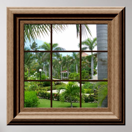 Poster Faux Fenêtre Vue Paysage tropical Relaxant (Devant)