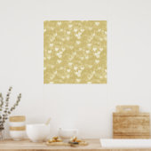 Poster Faux Gold Foil Coeur Arrière - plan Coeurs Bokeh (Cuisine)