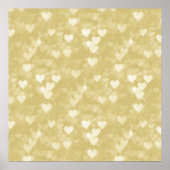 Poster Faux Gold Foil Coeur Arrière - plan Coeurs Bokeh (Devant)