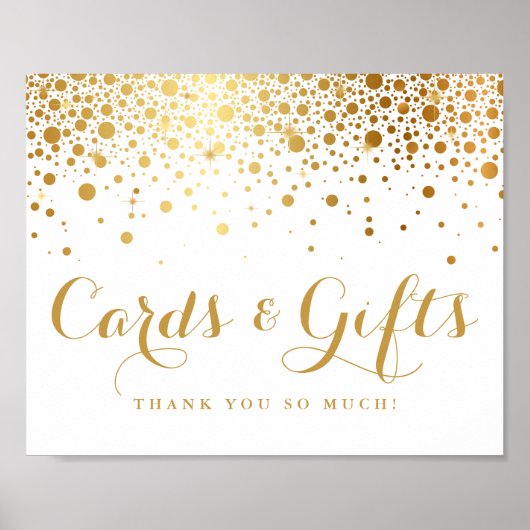 Poster Faux Gold Foil Confetti Cartes et cadeaux (Devant)