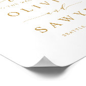 Poster Faux Gold Foil Confetti Dots Mariage blanc Bienven (Coin)