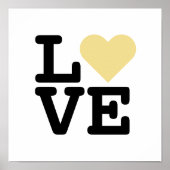 Poster Faux Gold Love Heart Mariage Valentines Carré de l (Devant)