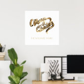 Poster Faux Gold Script Élégant Joyeux Noël (Bureau à domicile)