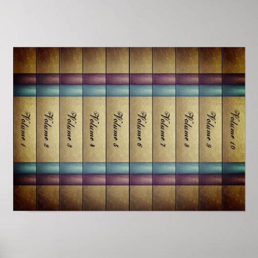 Poster Faux Livre Spines Volumes De Livres (Devant)