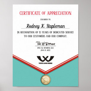 Poster Faux Médaille universelle de l'anniversaire de l'e