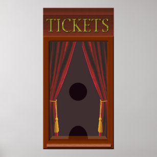 Poster Faux Movie Theater Ticket Window