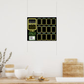 Poster Faux neon employé photo du mois affichage poste (Cuisine)