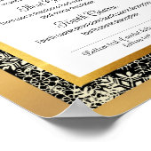 Poster Faux or Noël dîner soirée menu de restauration (Coin)