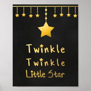 Poster Faux or Twinkle Twinkle Little star grey stars