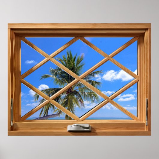 Poster Faux Tropical Fake, Faux Window Illusion (Devant)