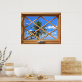 Poster Faux Tropical Fake, Faux Window Illusion (Cuisine)