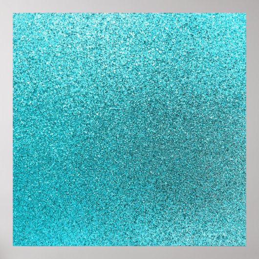 Poster Faux Turquoise Blue Parties scintillant Arrière - (Devant)
