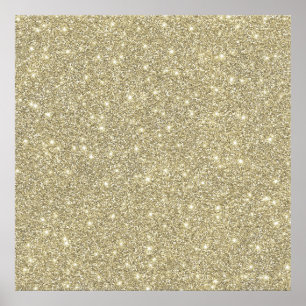 Poster Faux White Gold Parties scintillant Élégant chic