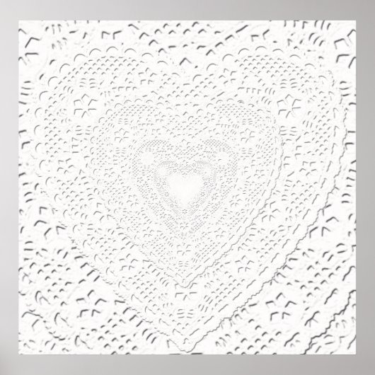Poster Faux White Lace Fabric Arrière - plan (Devant)