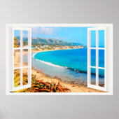 Poster Faux Window avec Beach Ocean (Devant)