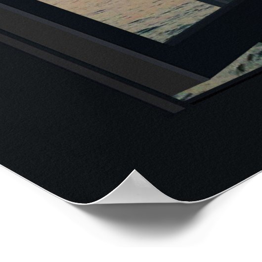 Poster Faux Window avec Beach Sunset Ocean (Coin)