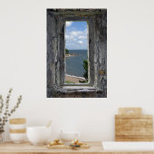 Poster Faux Window - Château Vue sur la plage (Cuisine)